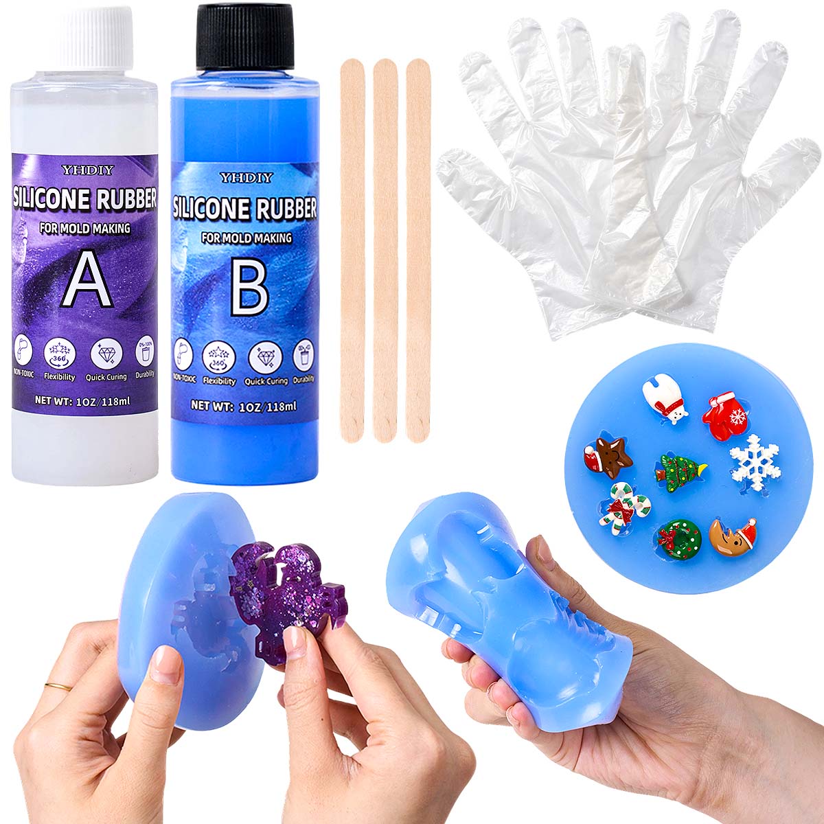 Soap Making Diy Kit - 118ml/296ml Silikonformen-Set für DIY-Gießharz, Wachs, Seife,