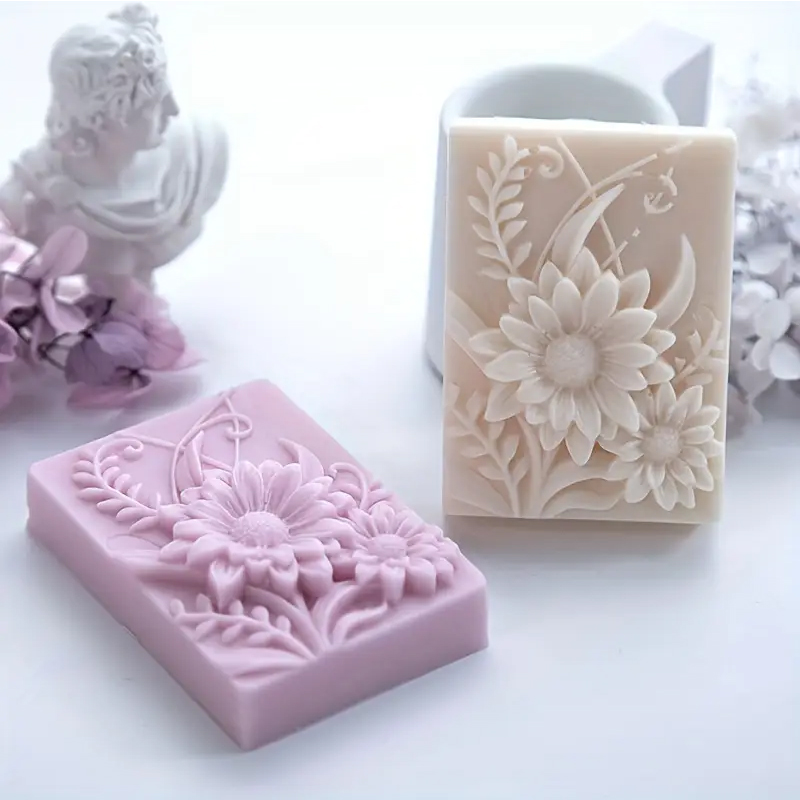 Soap Making Kit For Beginners - 3D Blume Quadrat Seife Silikon Form