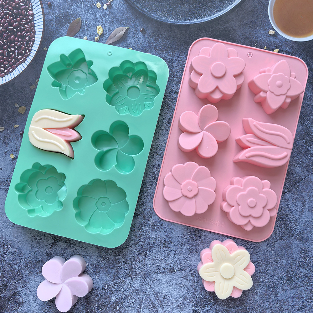 Soap Making Instructions - Verschiedene Blumen-Silikonformen, Blumenförmige Backformen Geeignet für